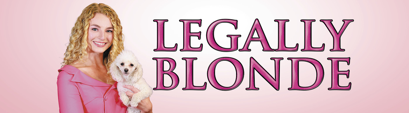 Legally Blonde Logo and picture of Elle with her dog. 