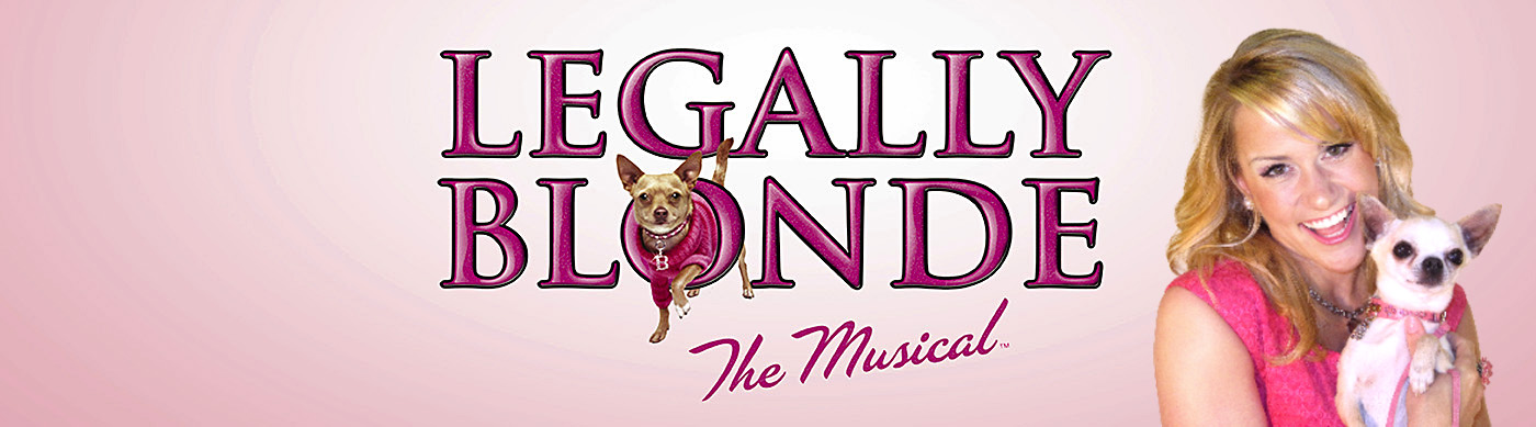 Legally Blonde Logo and picture of Elle with her dog. 